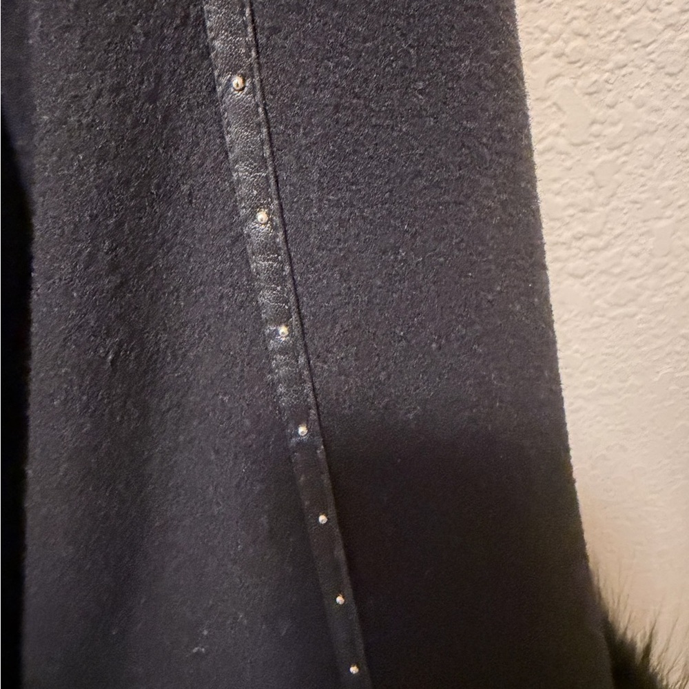 St. John by Marie Cray Elegant Black Fur-Accented Poncho - Picture 4 of 4